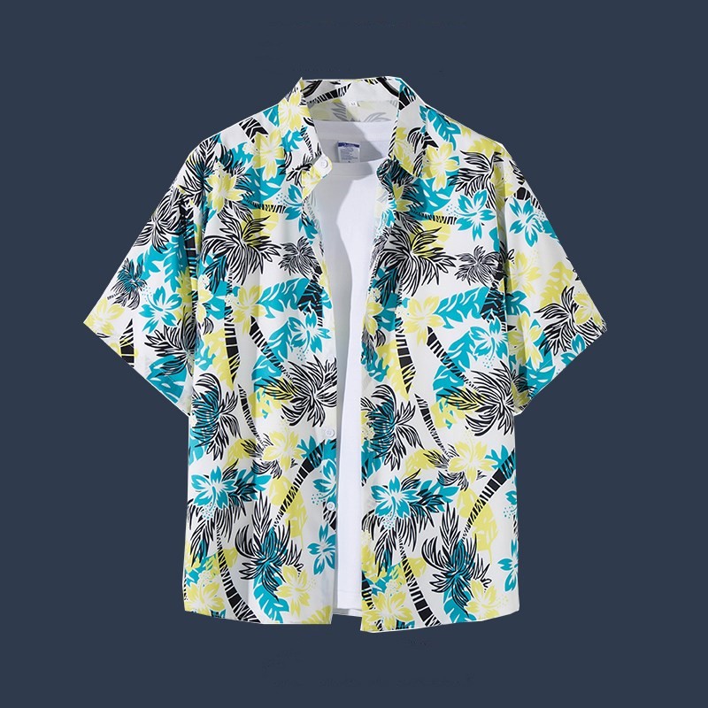 Title 11, Hawaiian Beach Flower Shirt Short Sleeve Mens ...