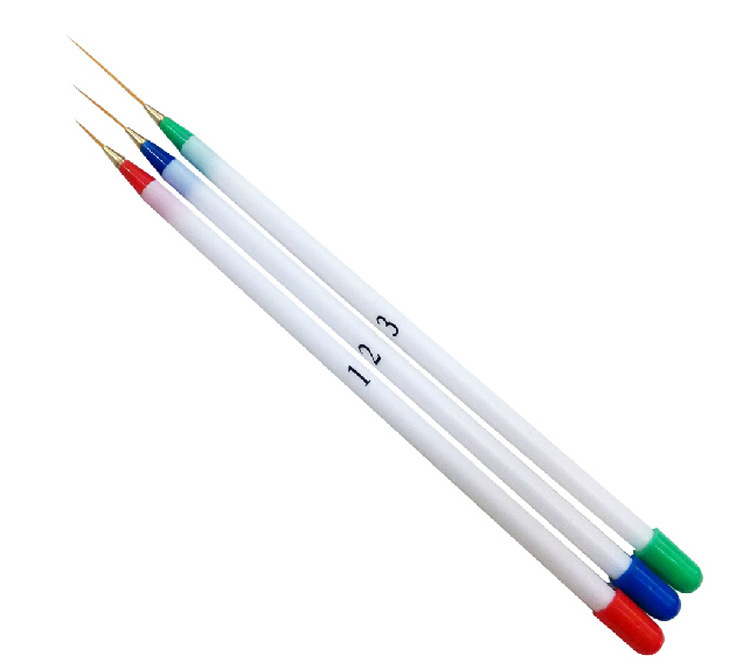Manicure 3 Pieces Set Line Drawing Pen Paintable Flower Hook Drawing Line Nail Brush Tools Wholesale