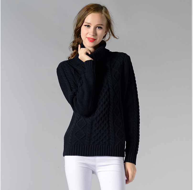 Turtleneck Sweater Long Sleeved Cable Bottoming Shirt