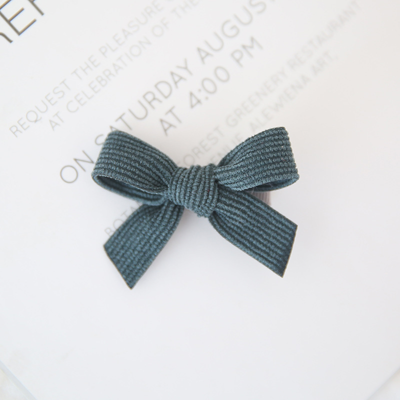 Baby Spring Autumn And Winter Corduroy Bow Hairpin 1pc