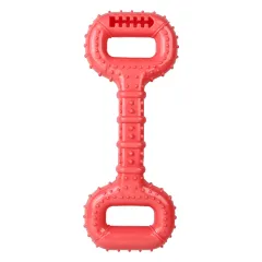 Dog Bones For Aggressive Chewers, Dog Chews Toys Long Lasting, Interactive Dog Bone Toys With Pull Band, Dog Teething Toy - Red - View 1