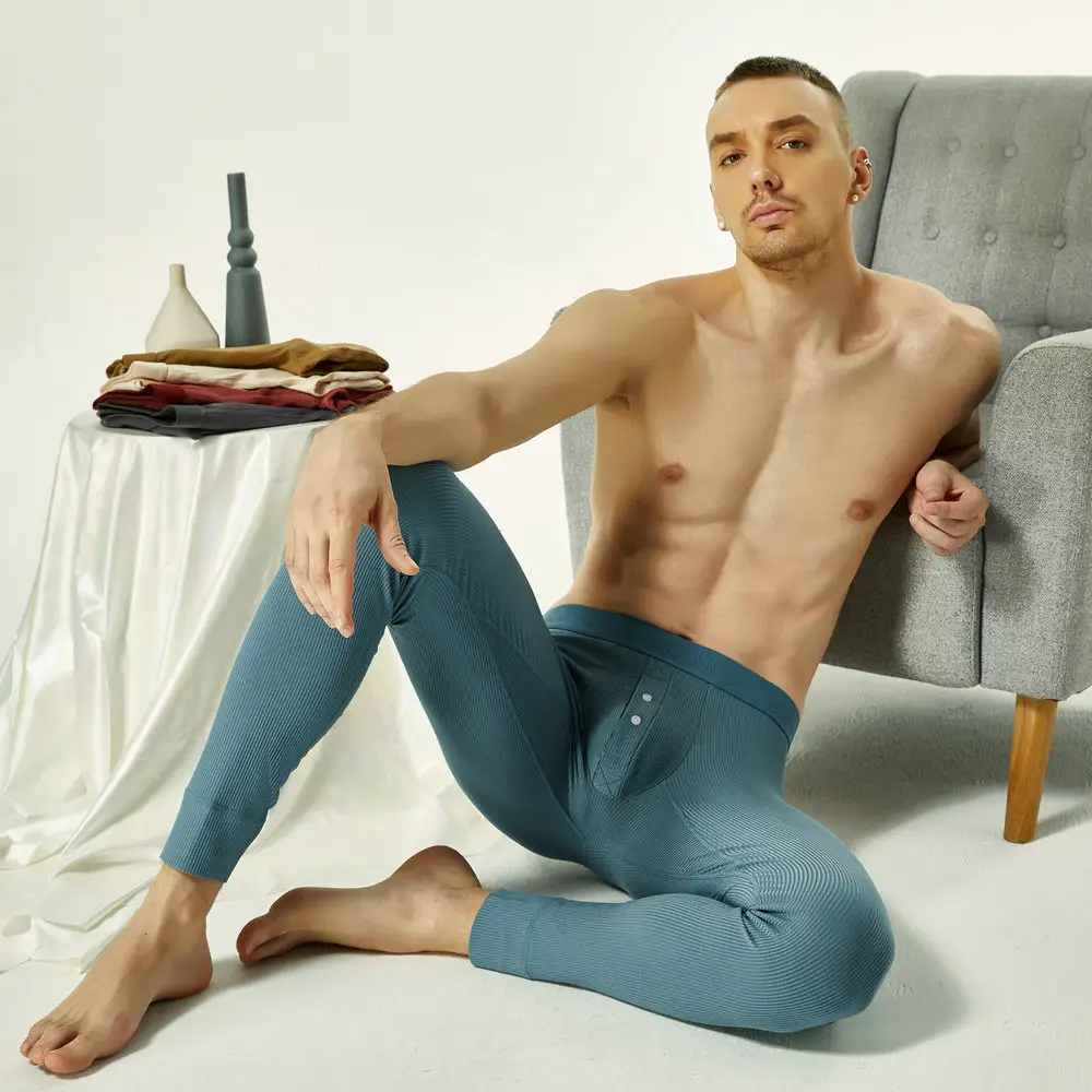 Men's Long Johns Elastic Breathable Cotton Thermal