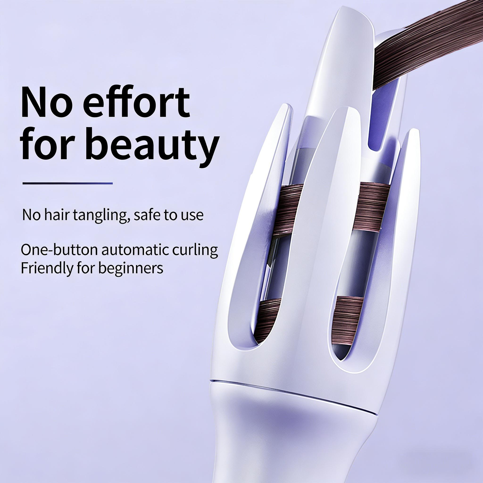 32mm Ceramic Glaze Auto Curler , 110V-240V Dual Voltage , 4 Temperature Settings & Auto Shut-Off , Safe Styling For Smooth Curls , Daily Hair Styling Tool