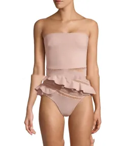 Cute One-piece Lace Covers The Belly And Looks Thin Swimsuit - Pink - View 1