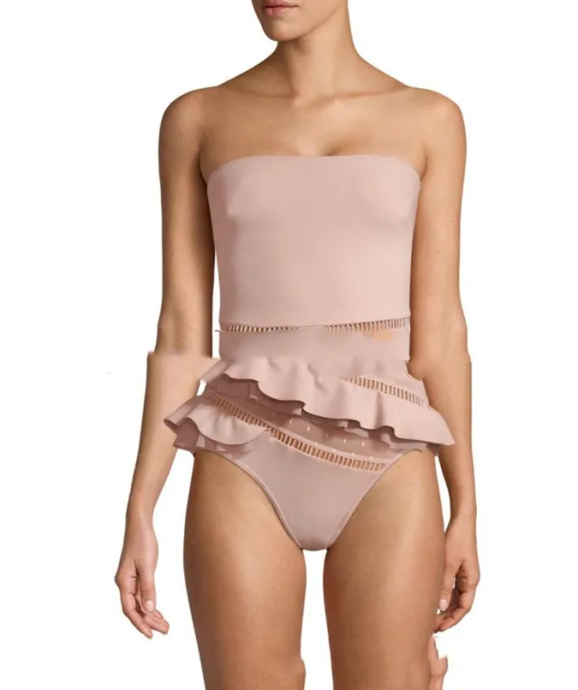 Cute One piece Lace Covers The Belly And Looks Thin Swimsuit Pink - Shop at LoveMi