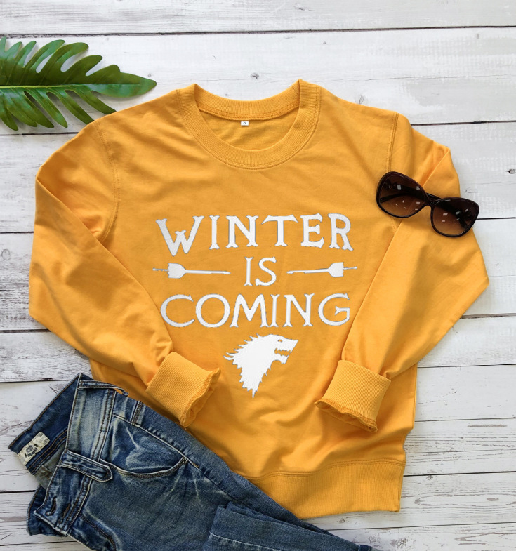 Title 3, Dames Trui "WINTER IS COMING" met Letterprint, ...