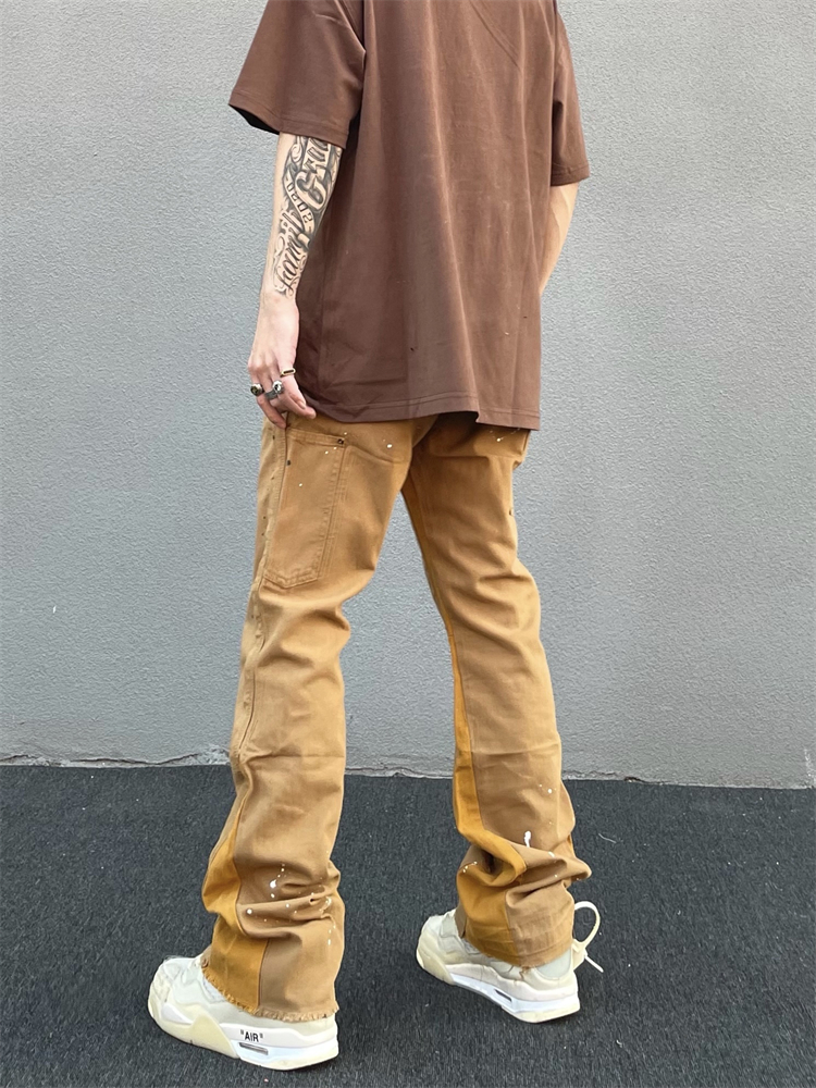 Title 1, Khaki Herren Vibe Style Micro-Schlaghose mit Fa...