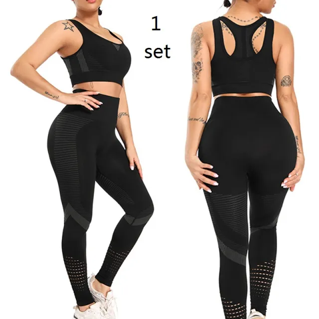 Quick drying Breathable High waist Mesh Tight Yoga Pants Black Set - Shop at LoveMi