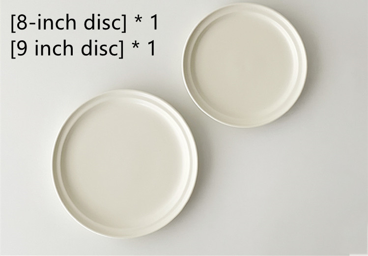 Title 4, White Matte High-grade Nordic Ceramic Dinner Plate