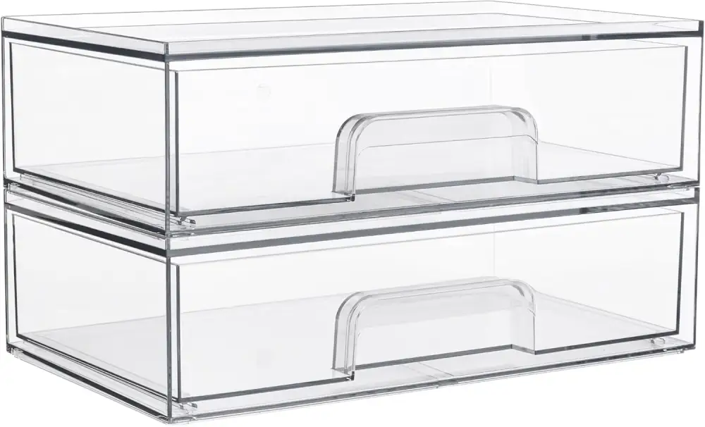 12.1in 30.7cm W Clear Stackable Storage Drawers