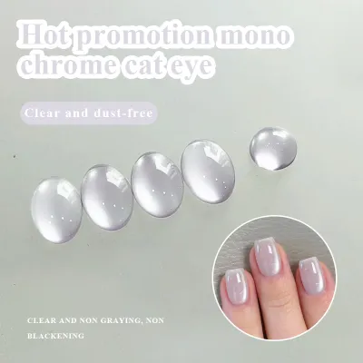 Ms Rainbow Starry Series 04 Clear Cat Eye Gel Polish, Glass Bead Shimmer Magnetic, Long Lasting Soak Off, Salon & Home Manicure, For DIY Nail Lovers