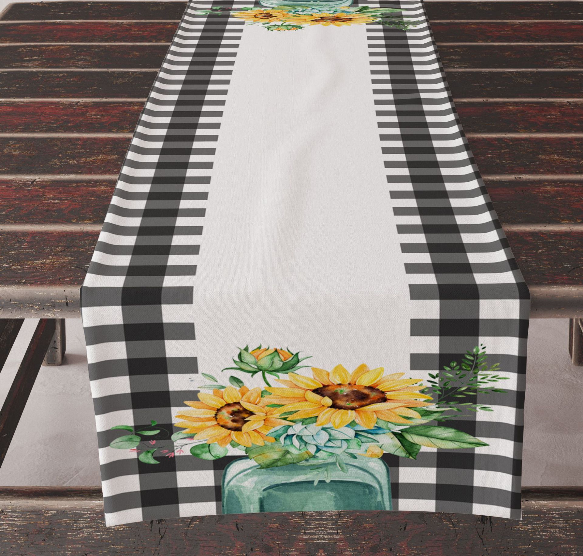 Title 5, Spring And Summer Sunflower Printing Table Runn...