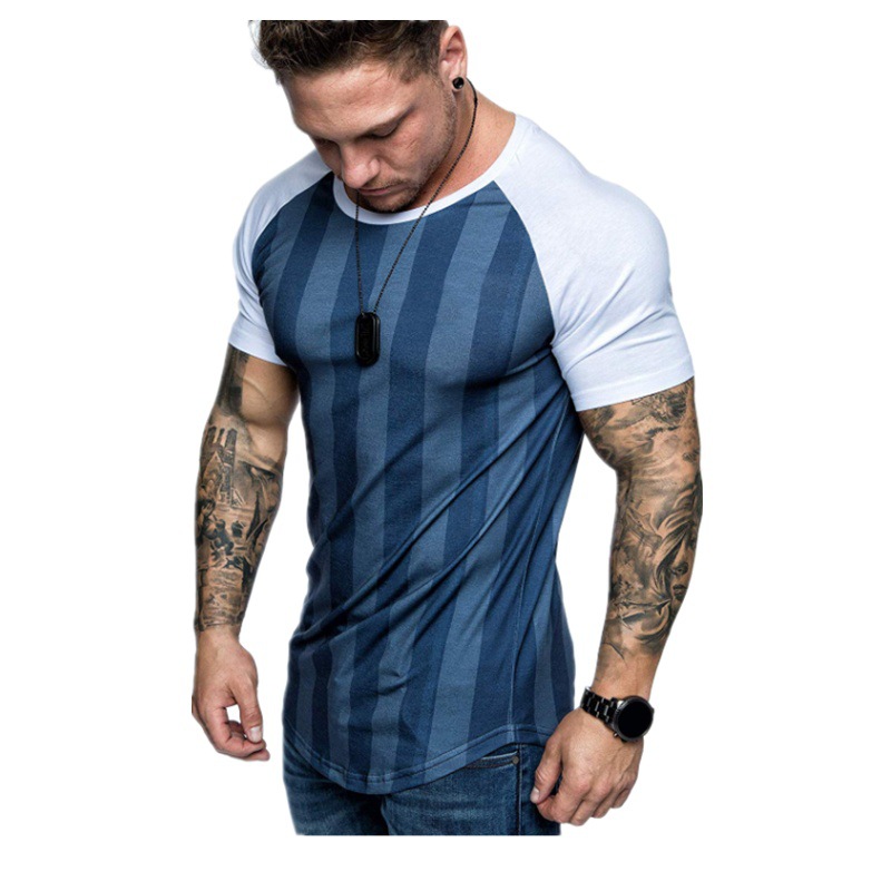 Title 3, Summer mens striped short-sleeved T-shirt Ragl...