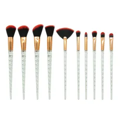 Makeup Brush Transparent Glitter Spiral Pattern - Black - View 1