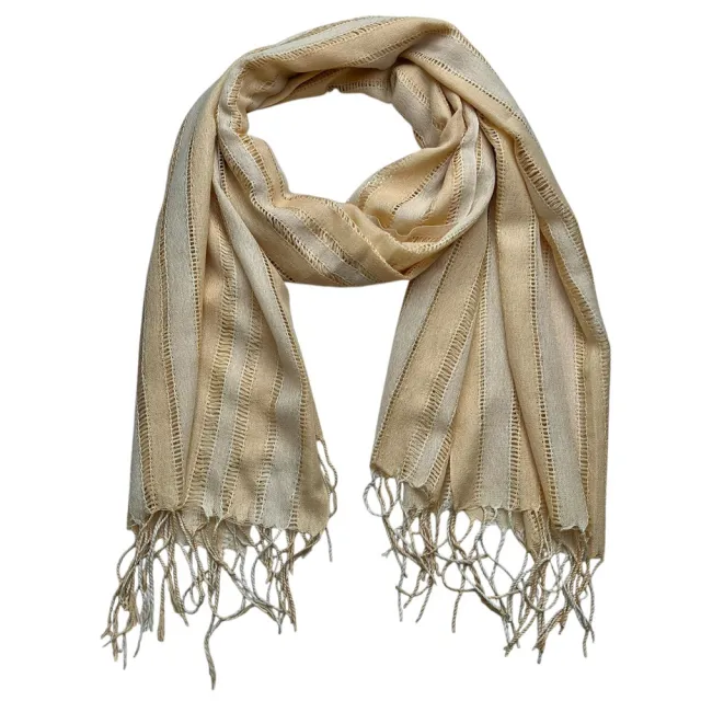 Classic Yarn Dyed Pattern Khaki Long Scarf,vacation,daily Life,evening Party,Office Appropriate Subtlety For Women Men,for Casual Outfits Khaki - Shop at LoveMi
