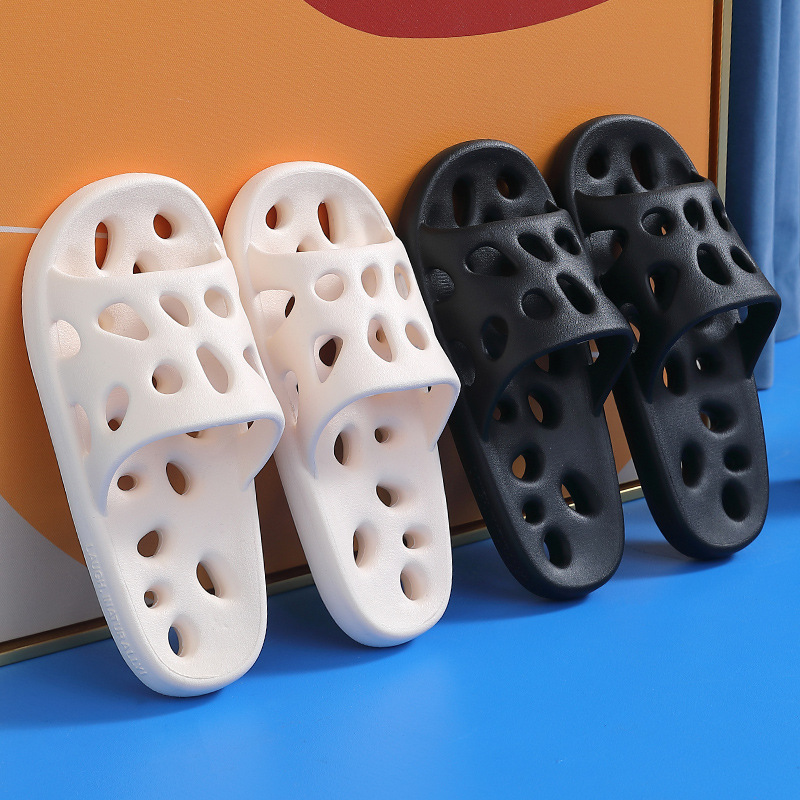 Soft Shoes Hollow Out Non-Slip Bathroom Slippers Women Home Indoor Shoes - Image 3
