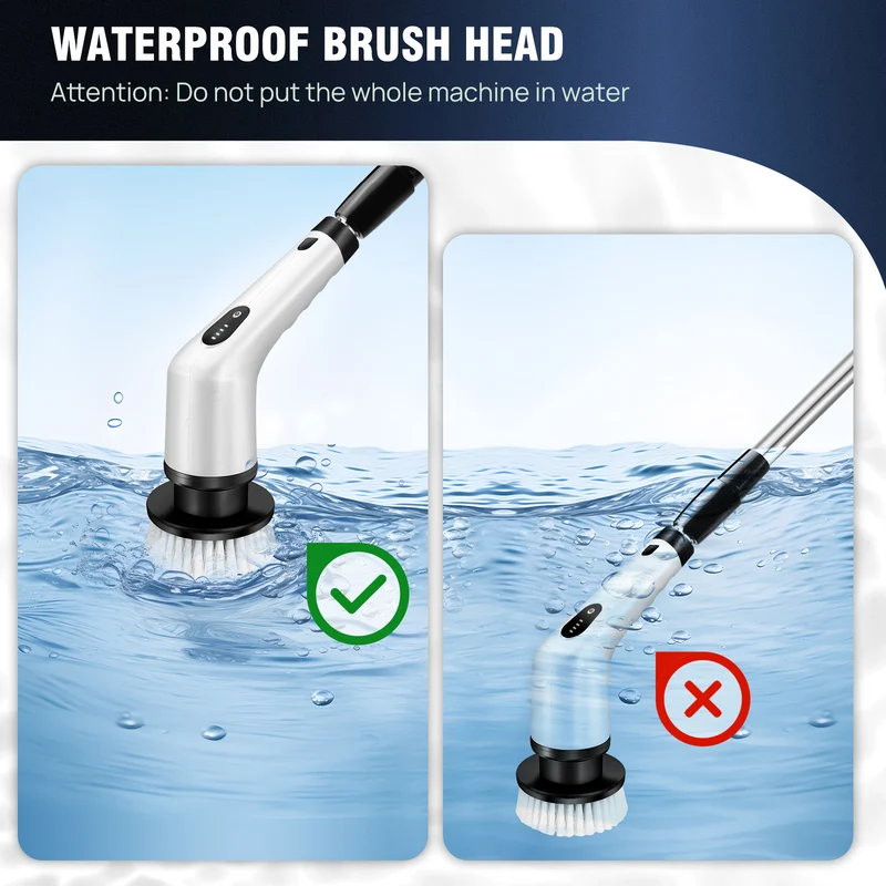 Electric Spin Scrubber,IPX7 Waterproof Bathroom Cleaning Brush With 2 Speed,9 — image 3