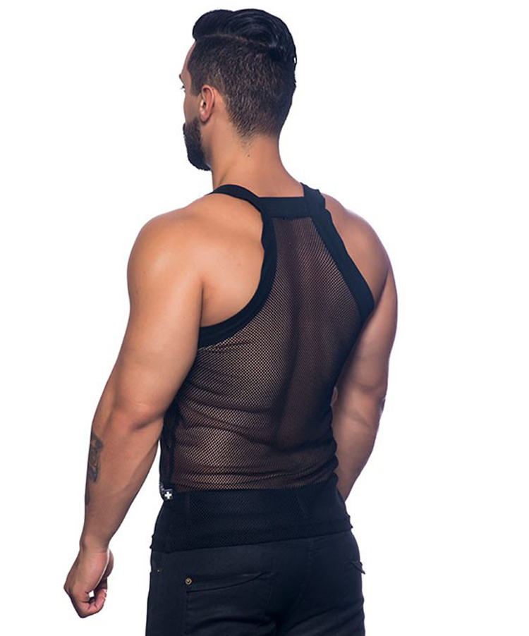 Title 4, Mens sexy wide-brimmed mesh vest