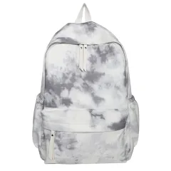 Students' Large Capacity Harajuku Fresh And Lovely Tie-dye Schoolbag - Grey - View 1