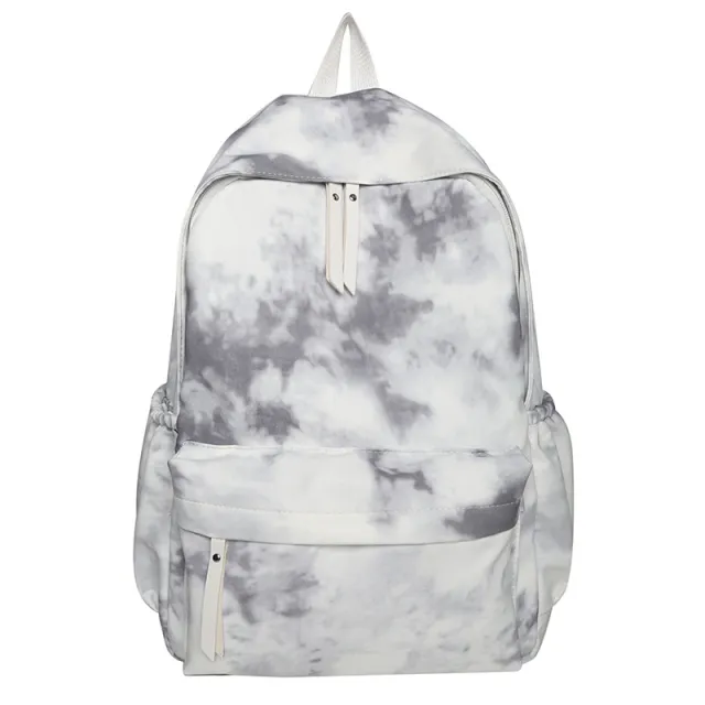Students' Large Capacity Harajuku Fresh And Lovely Tie dye Schoolbag Grey - Shop at LoveMi