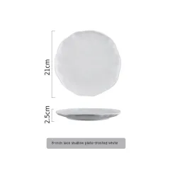 Nordic High-end Ceramic Plate Shallow Plate - 8Inch Matte White - View 1