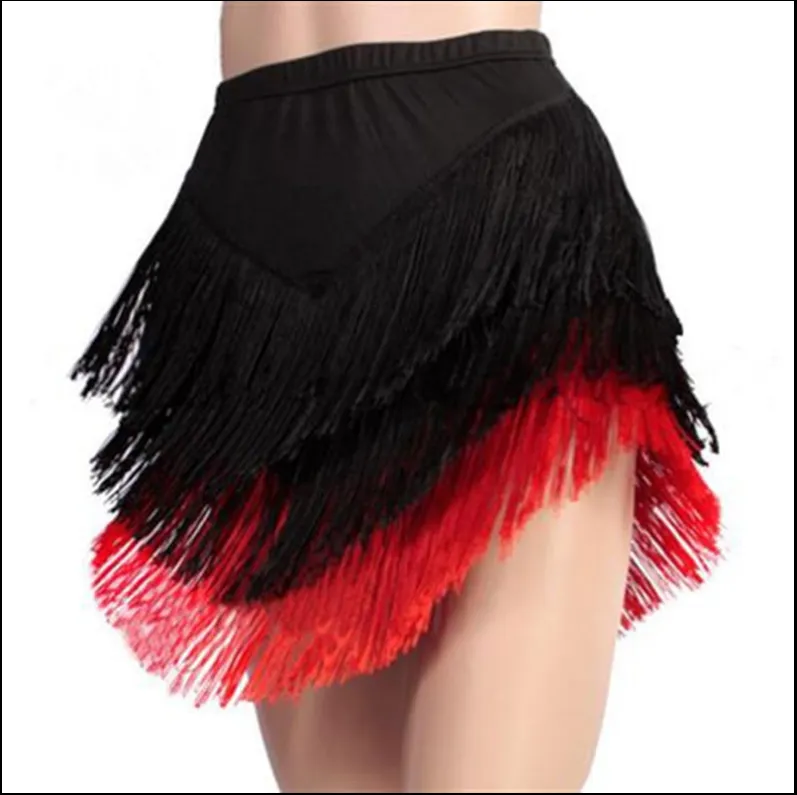 Adult Fringed Short Skirt Square Dance Dress - Black
