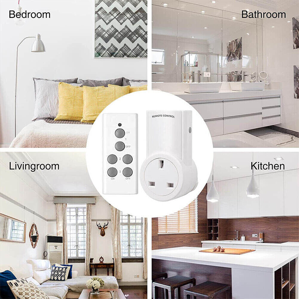 Wireless Remote Control UK Plug Power Socket Switch, Household Outlet Set