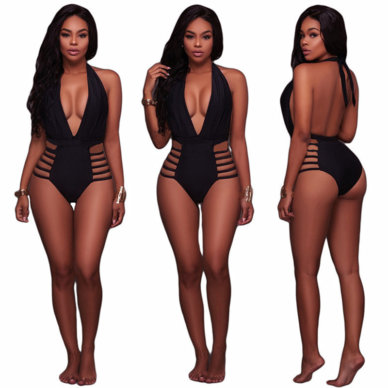 Title 2, Solid color lace one-piece swimsuit