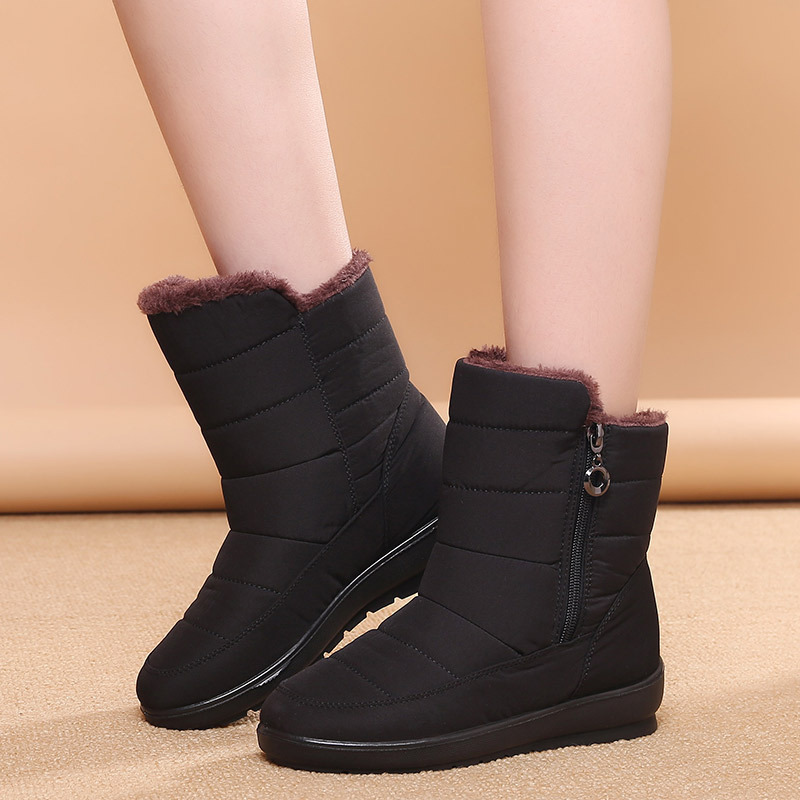 Autumn And Winter Mid Boots Plus Velvet To Keep Warm