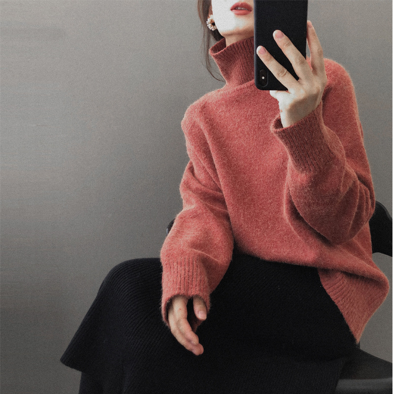 Title 7, Turtleneck Sweater Long Sleeve Bottom Knit