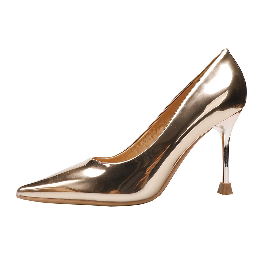 Fashion Pointed Shallow Mouth Sexy Thin High Heels Champagne 34 - Shop at LoveMi