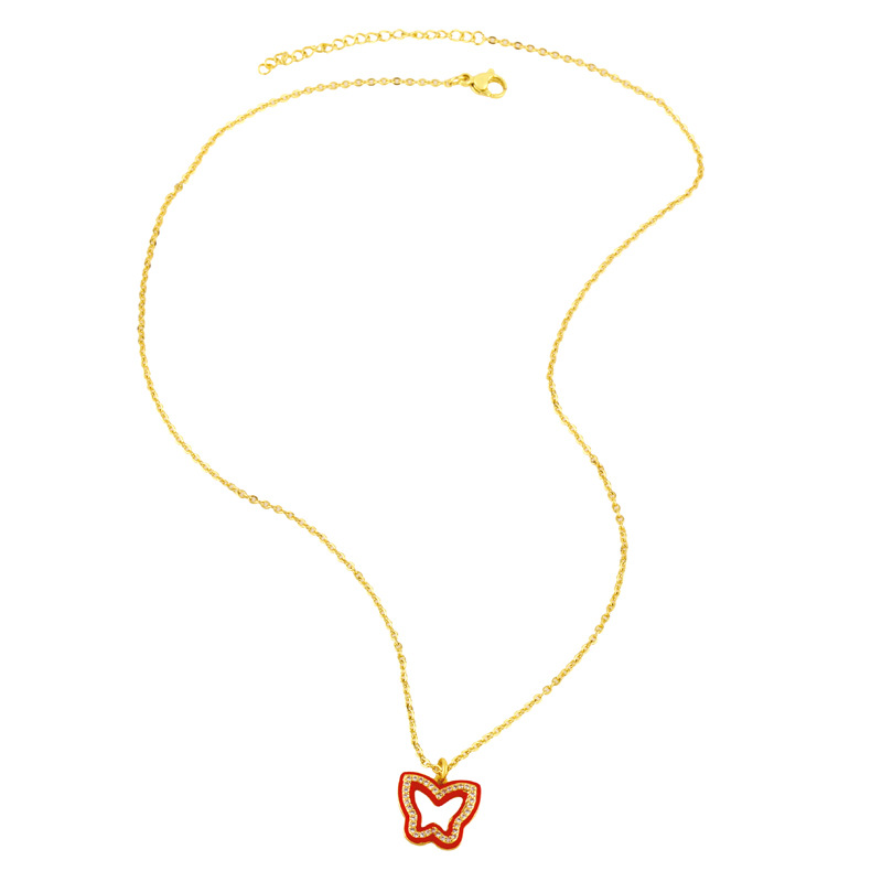 Color Butterfly Necklace Female Creative Niche Design Super Fairy Clavicle Ins Tide Sweet Necklace Nkw98
