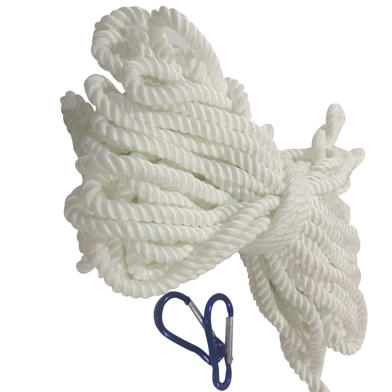 12.5 M Durable Flagpole Halyard Rope Flags Pole Rope Nylon Braided Cord White