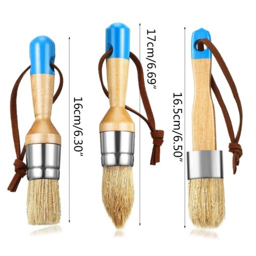 Title 5, Beech Handle Round Paint Brush 3-piece set. Per...