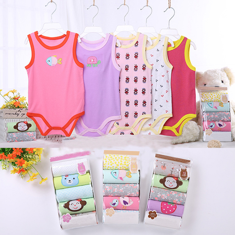 Cute And Simple Newborn Vest One-piece Romper