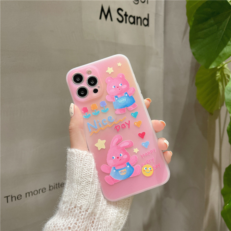 Fashion Creative Love Flower Bear Rabbit Phone Case - Image 5