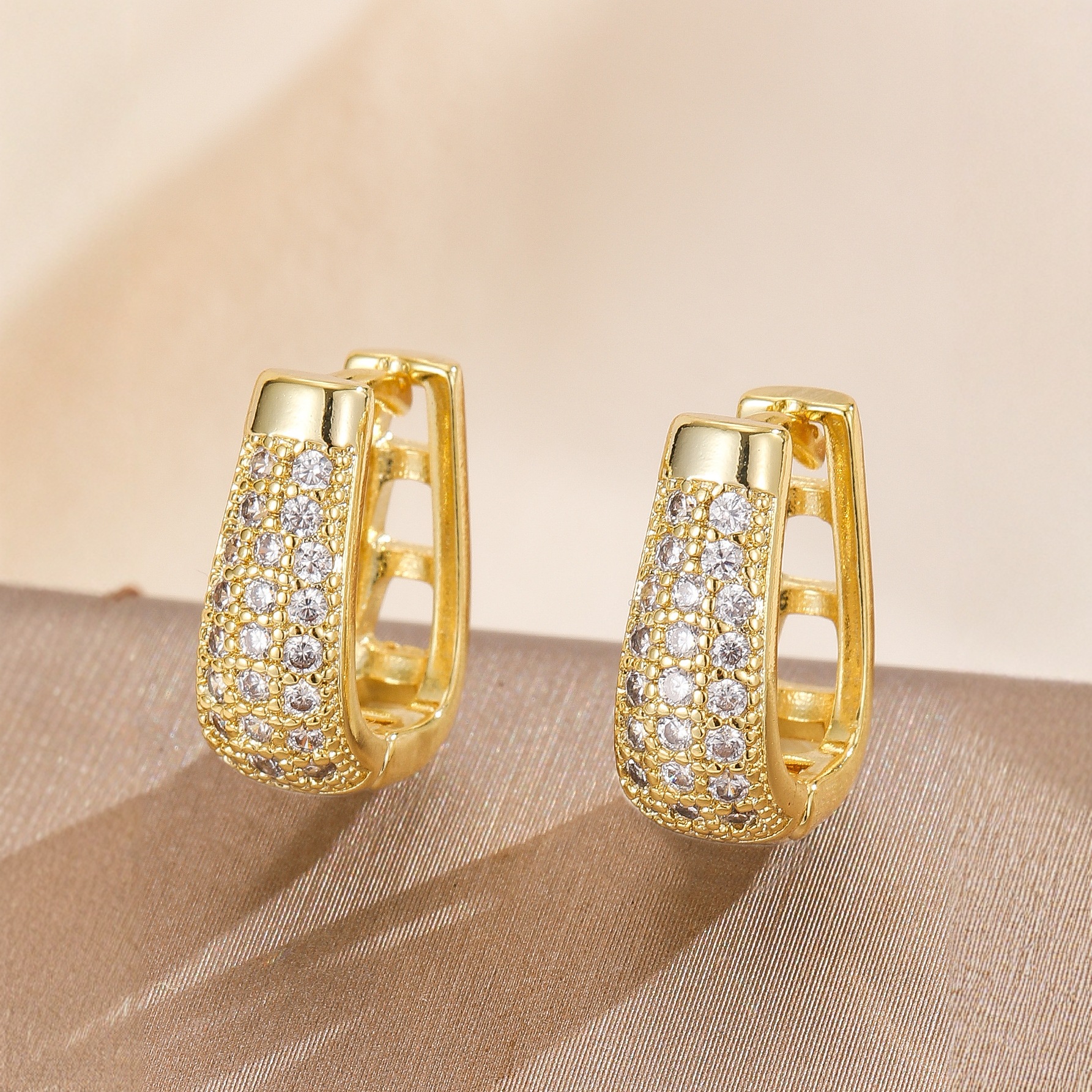 Fashion Women's Jewelry Copper Plated Real Gold Earrings from KSLY