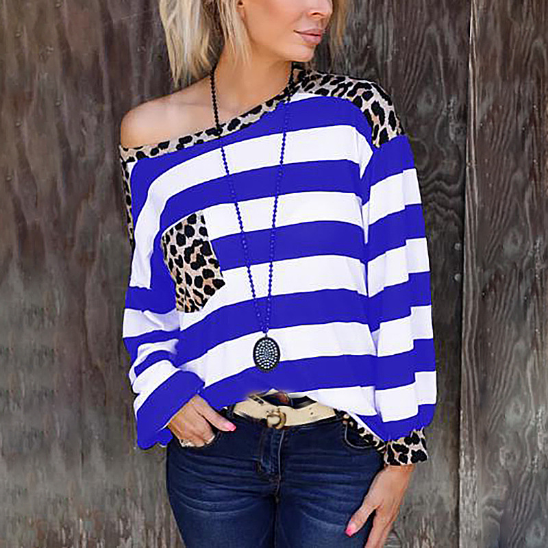 Title 4, Striped Printed Long Sleeve Loose Ladies Top