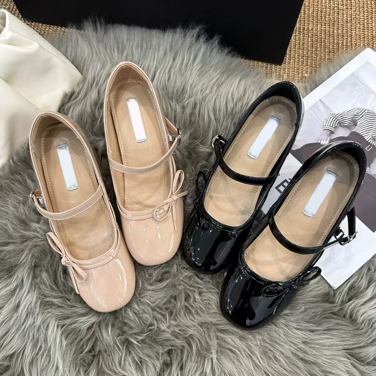 Faux Patent Mary Jane Heels