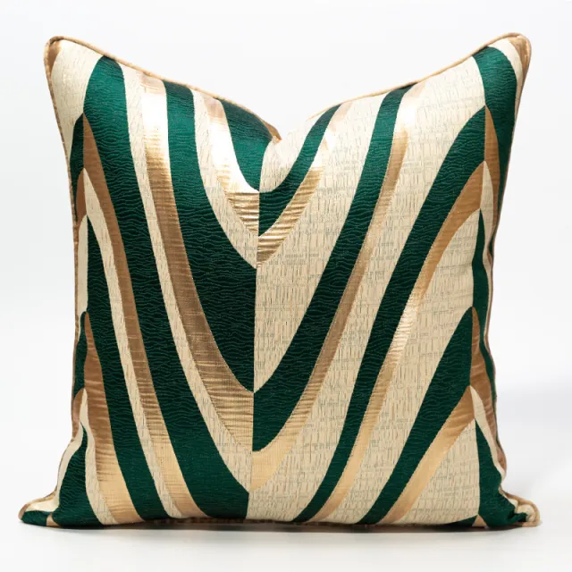 Modern Minimalist Gold Bedside Lumbar Sample Bedroom Sofa Large Pillow Big Ripple Gold Green - Shop at LoveMi