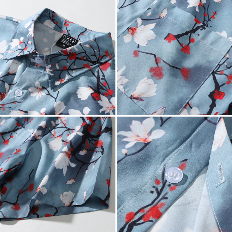 Printed Short-sleeved Shirt Casual Couple Half-sleeved Shirt