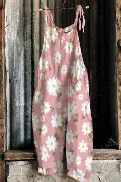 Printed Retro Wide-leg Women's Jumpsuit - 13Style - View 1