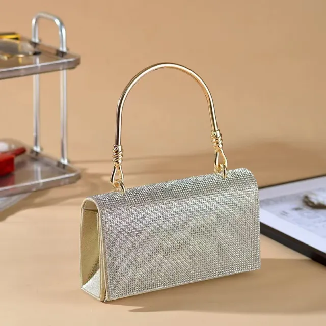 Shining 3A Full Diamond Handbag Women Luxury Party Evening Bag Crossbody Shoulder Bag Ladies Gold - Shop at LoveMi