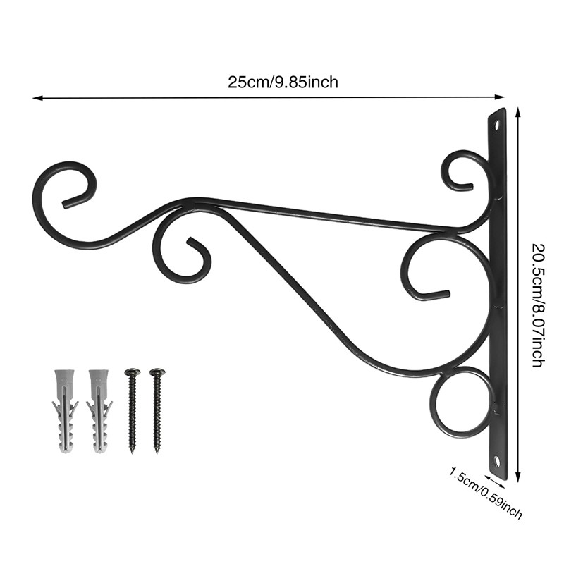 4X Heavy Duty Garden Metal Hanging Basket Brackets Plant Hanger Hook Wall Decor — image 3
