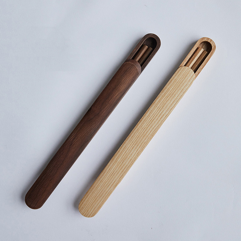 Fanhan Japanese-style Wooden Portable Chopsticks Set For Work 1 Pair Of High-end Portable Tableware Storage Box