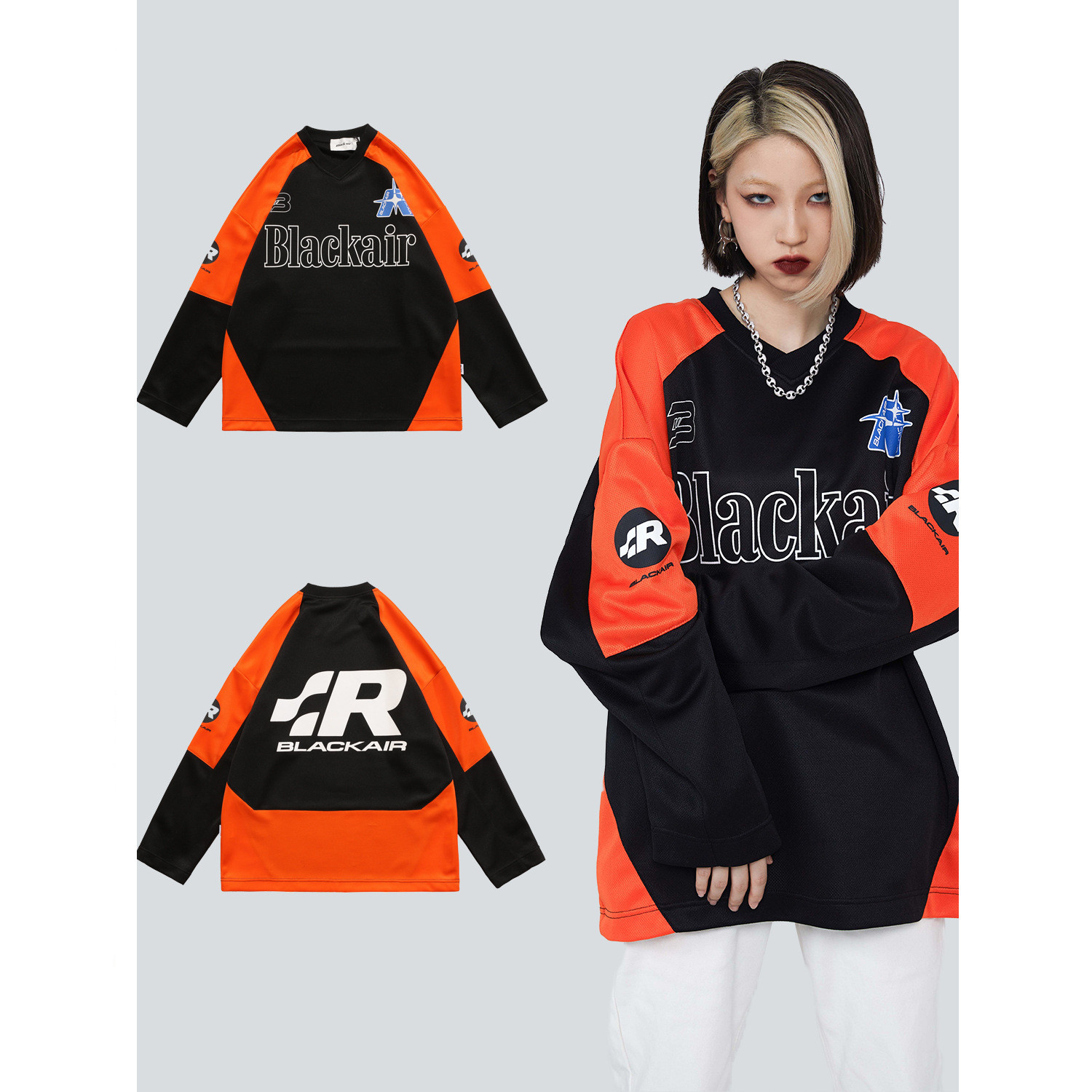 Fashion Men Loose Retro Round Neck Sweater