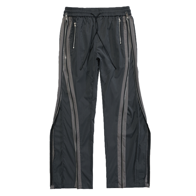 Men's Side Zipper Straight Micro Flared Overalls