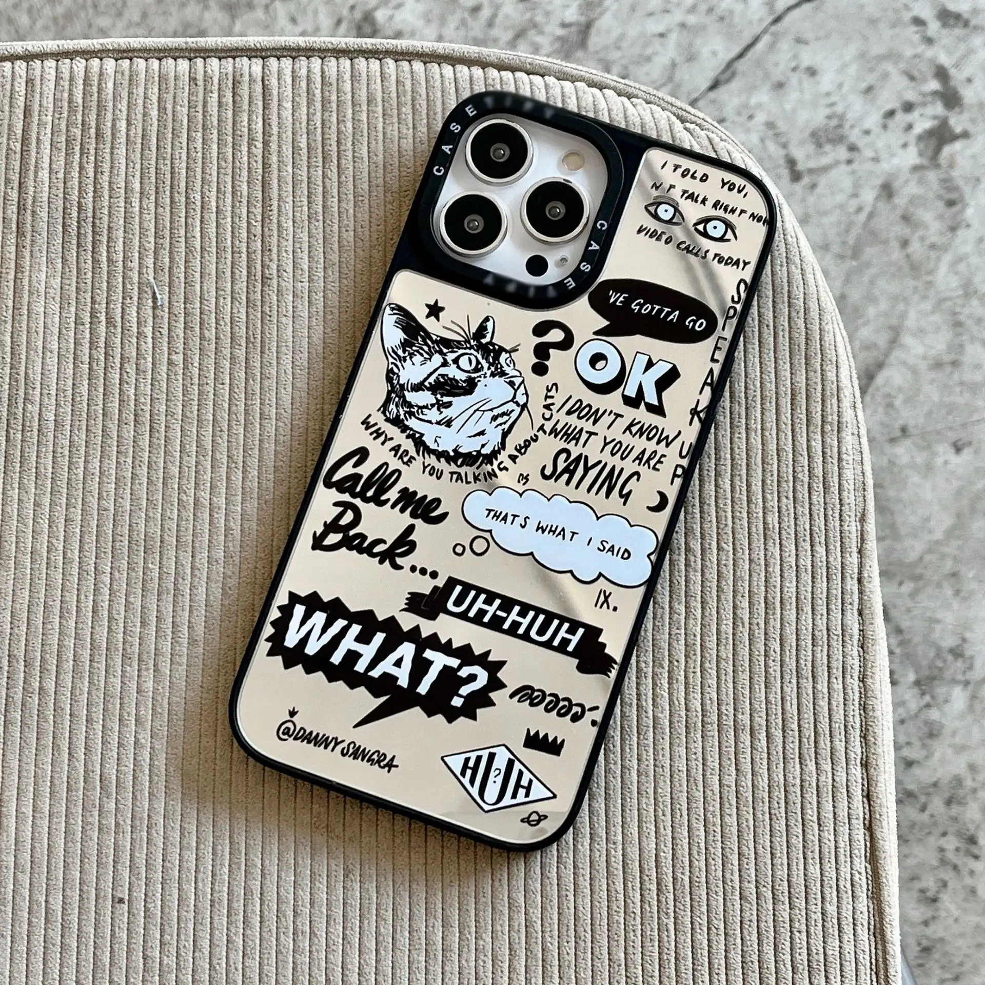 English Graffiti Cat Suitable Phone Case