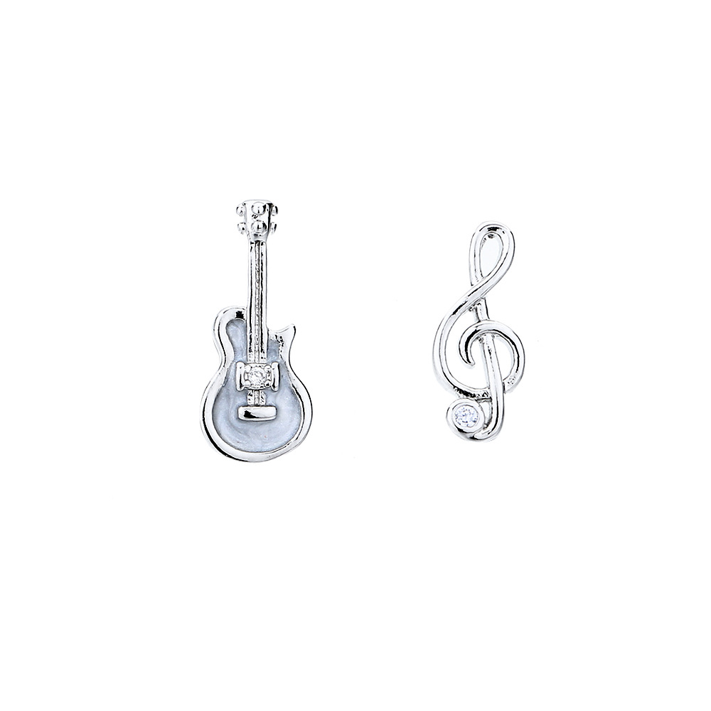 Title 5, Creative Cute Guitar Note Shape Earrings, a cha...