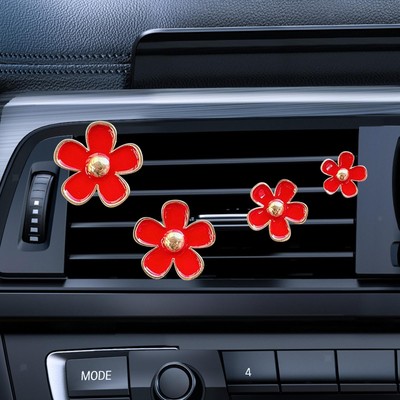 4x Car Air Vent Conditioner Vent Diffuser ,Automotive Red